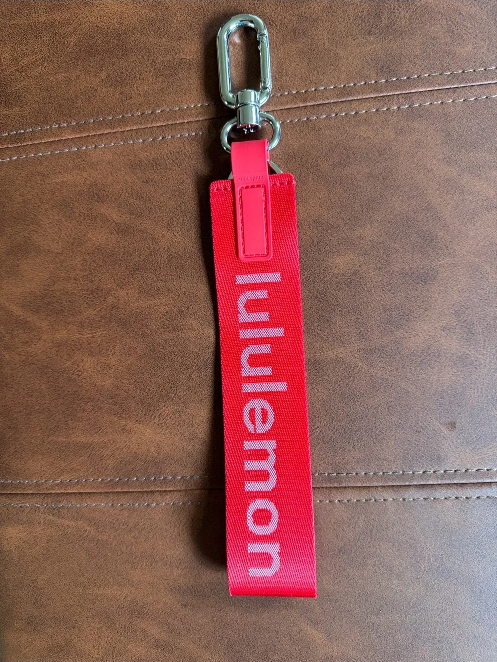 Lululemon Red Never Lost Keychain